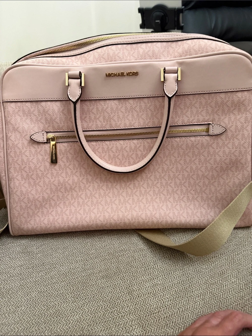 Michael Kors Pink Logo weekender bag